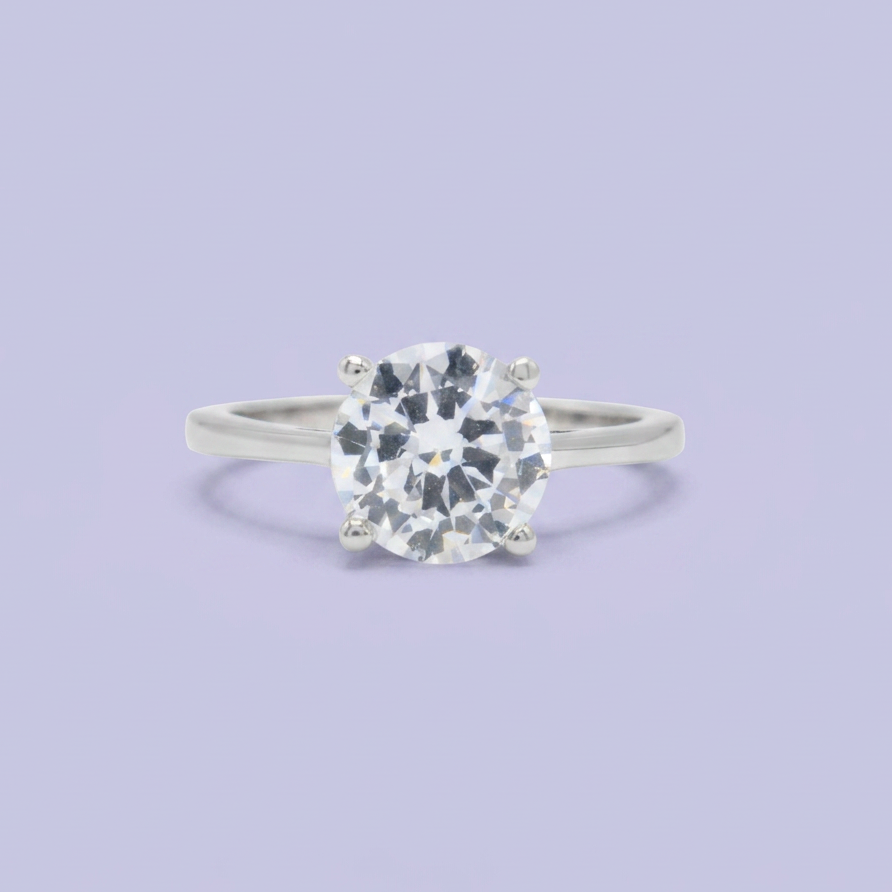 Anillo de Compromiso plata .925 Diseño Clasico con Zirconia mod. 2715