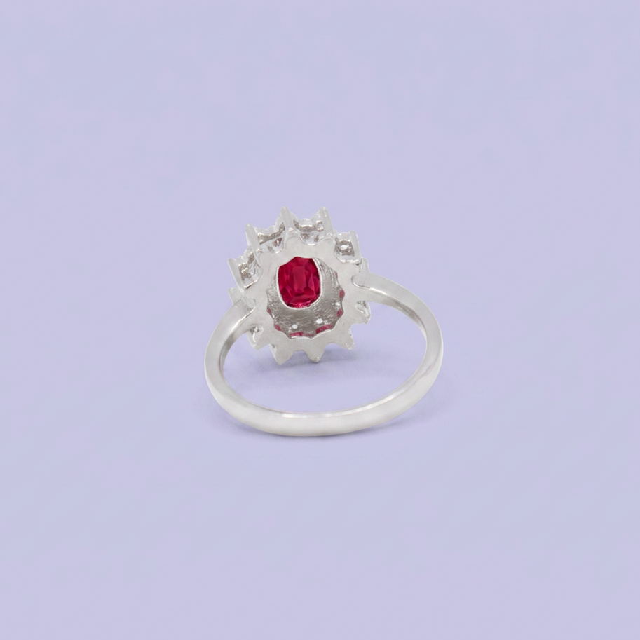 Coordinado de Plata .925 Sol Radiante Color Fucsia con Incrustación de Zirconias mod. 2949