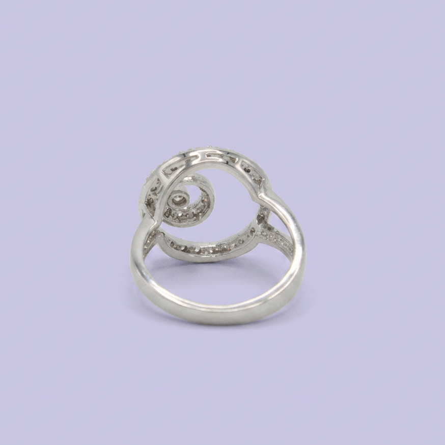 Anillo de Plata .925 Doble Circulo Brillante con Zirconias mod. 2643