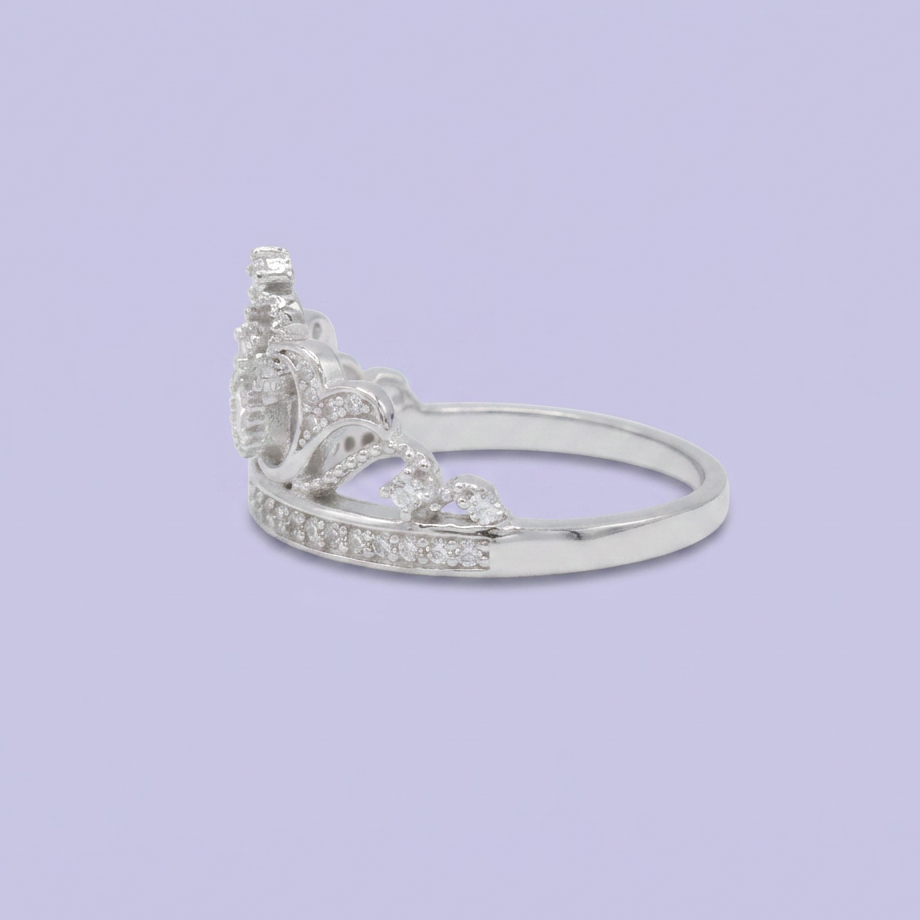 Anillo de Plata .925 Corona Elegante con Centro de Zirconia mod. 2918