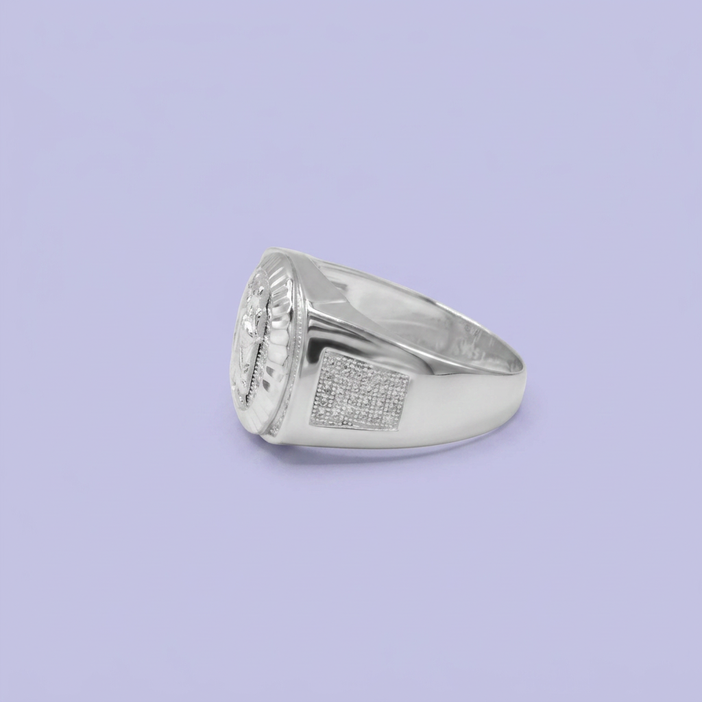 Anillo de Plata .9025 San Judas Tadeo con Zirconia mod. 2658