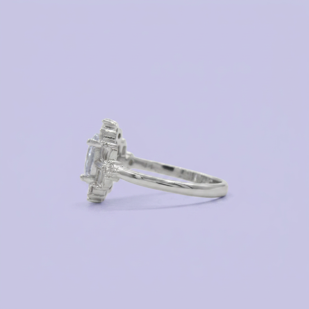 Coordinado de Plata .925 Flores de Zirconias Translucidas mod. 2475