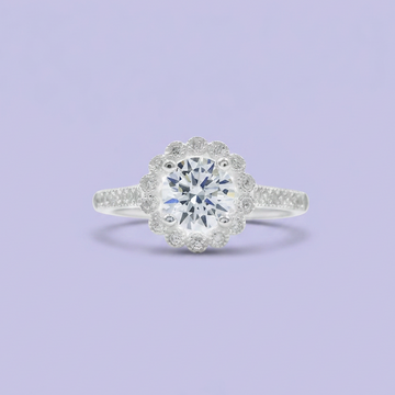 Anillo Solitario de Plata .925 Margarita de Zirconias mod. 2422