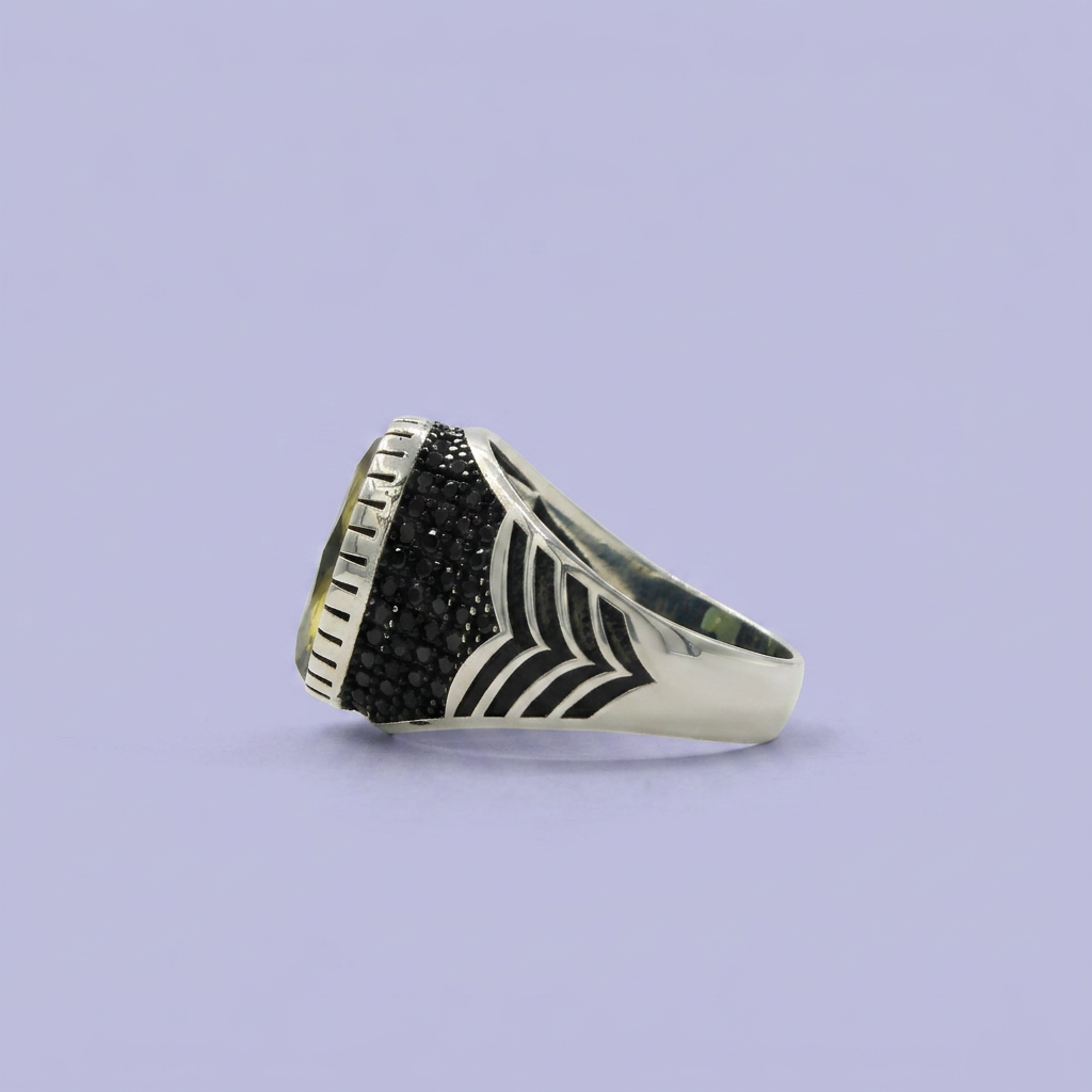 Anillo de Plata .925 con Sultanita y Acabados Negros mod. 2471