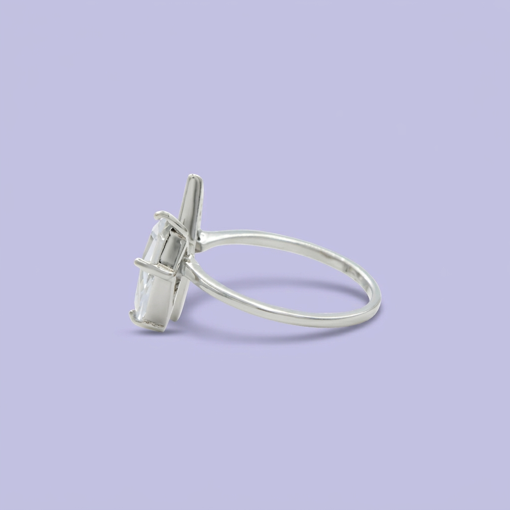 Anillo de Plata .925 Doble Rombo con Zirconias mod. 2169