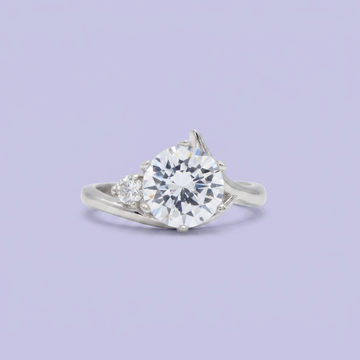 Anillo de Compromiso plata .925 Diseño de Flor con Zircinia Incrustada mod. 2711