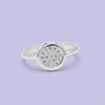Anillo de Plata .925 con Diseño Circular y Centro de Zirconia Elegante mod. 3100