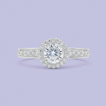 Anillo Solitario de Plata .925 Banda Pavé mod. 2417