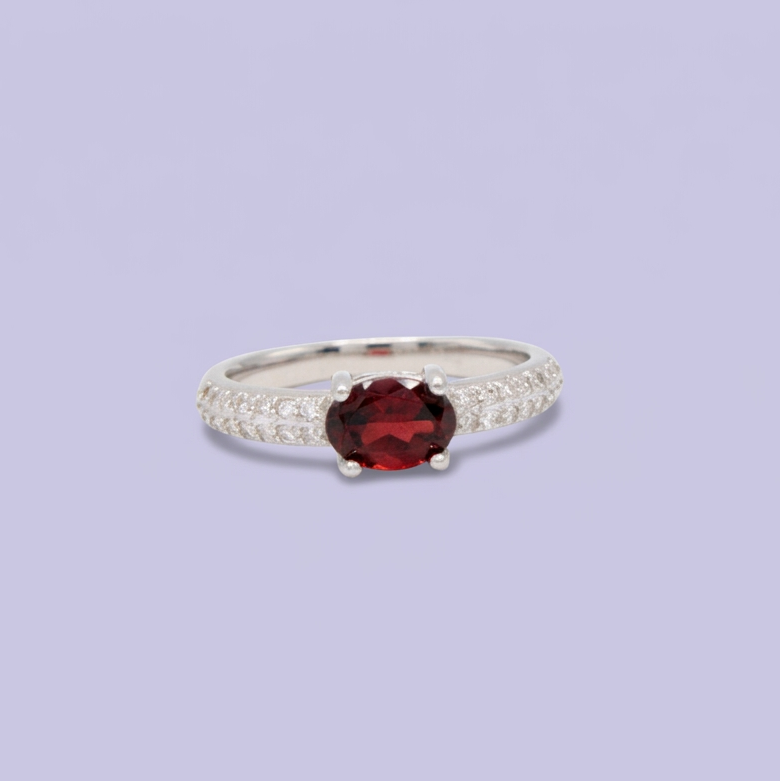 Coordinado de Plata .925 Con Diseño Elegante Alargado Vino y Zirconia mod. 2950