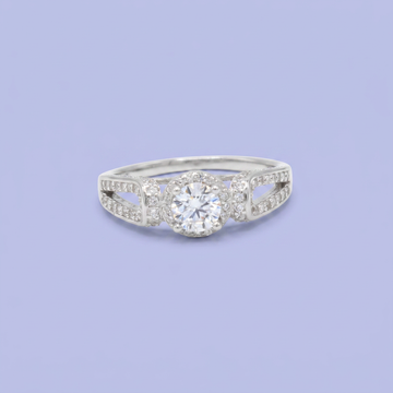 Anillo Solitario de Plata .925 Doble Gota e Incrustación de Zirconias mod. 2926