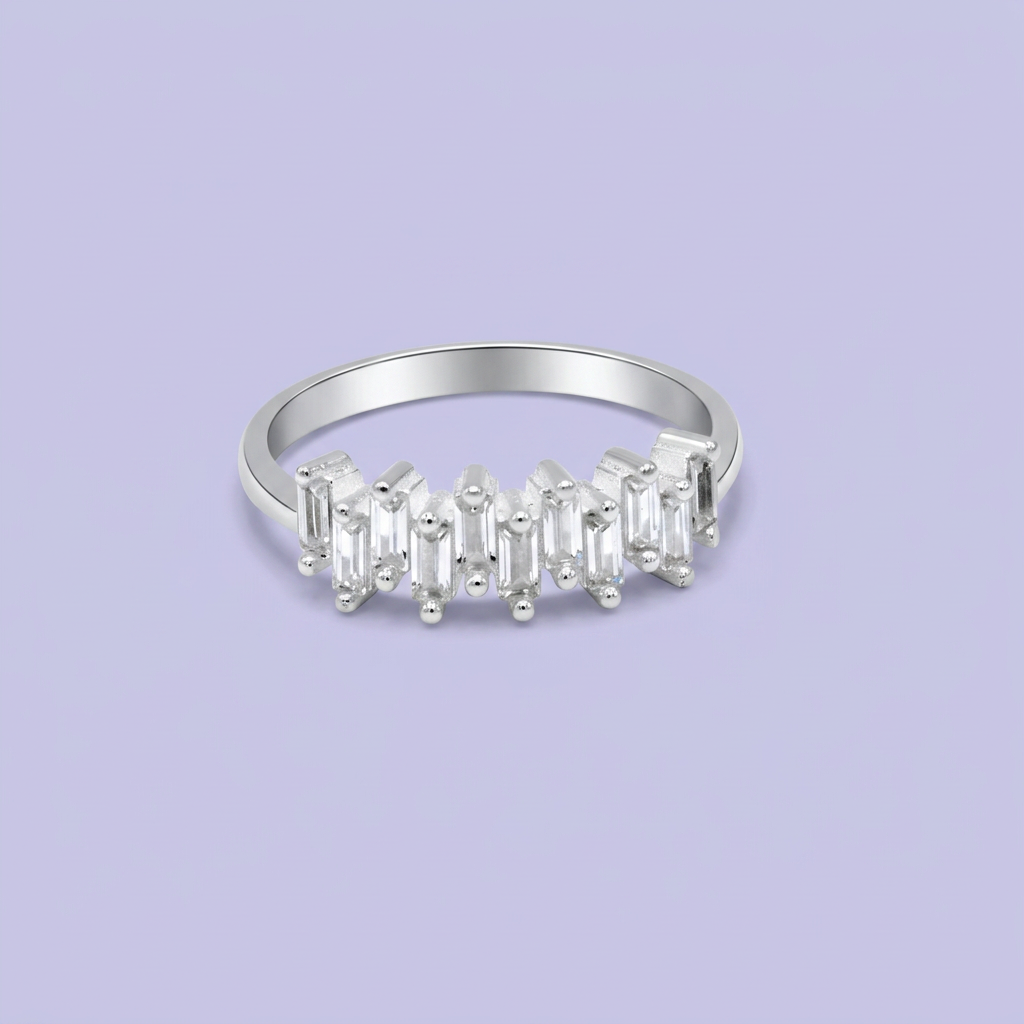 Anillo de Plata .925 con Diseño en Zig Zag con Zirconia Especial mod. 3093