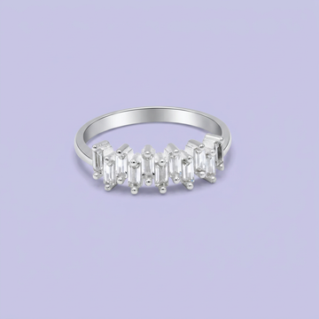 Anillo de Plata .925 con Diseño en Zig Zag con Zirconia Especial mod. 3093
