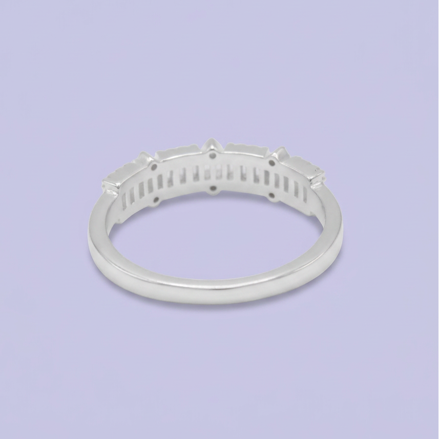 Anillo de Plata .925 con Diseño con Corte Bagette Zirconia mod. 3099