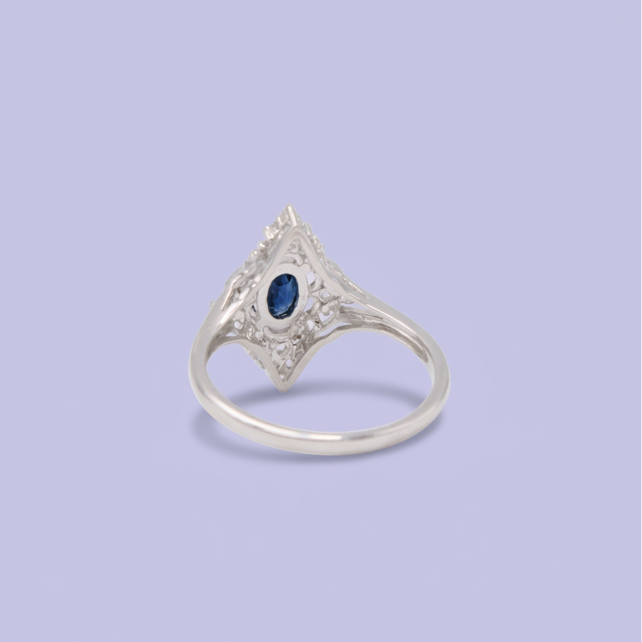Coordinado de Plata .925 Con Diseño Barroco y Centro de Zirconia Negra Azulada mod. 2951