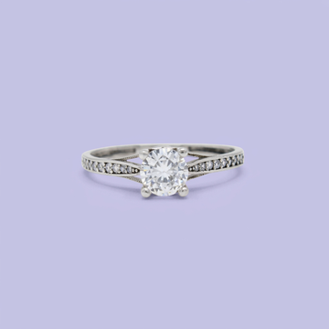 Anillo de Compromiso plata .925 con Incrustación de Zirconias y Diseño de Punta mod. 2707