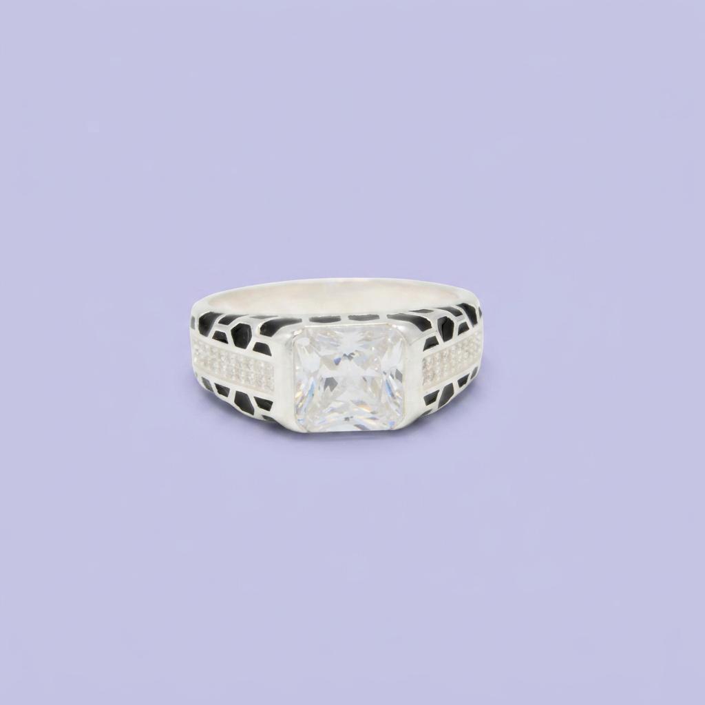 Anillo de Plata .925 Estilo Manchas Pantera con Zirconias mod. 2661