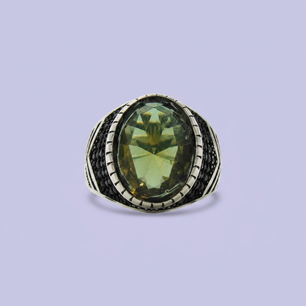 Anillo de Plata .925 con Sultanita y Acabados Negros mod. 2471