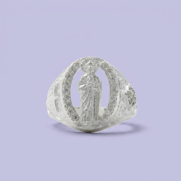 Anillo de Plata .925 San Judas con Zirconias mod. 2468