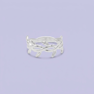 Anillo de Plata .925 con Diseño de Ramas y Hojas Entrelazadas mod. 3091