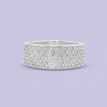 Anillo de Plata .925 Diseño Cuadrado Incrustado con Zirconias Finas mod. 2573