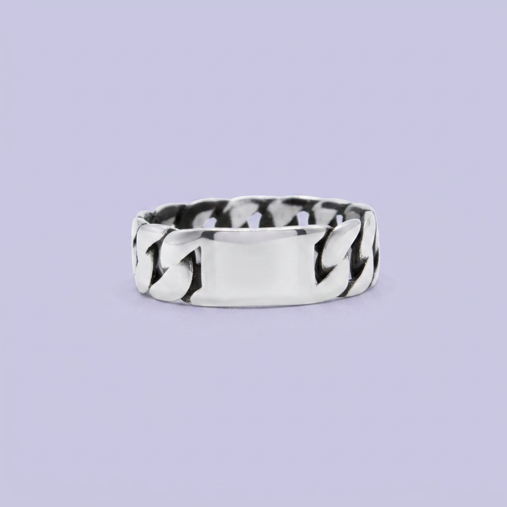 Anillo de Plata .925 Diseño Estilo Barbado Brillante mod. 2851