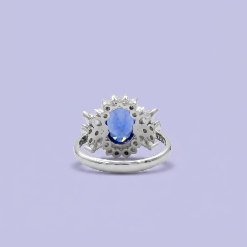 Coordinado de Plata .925 Elegante Azul Oceánico mod. 2766