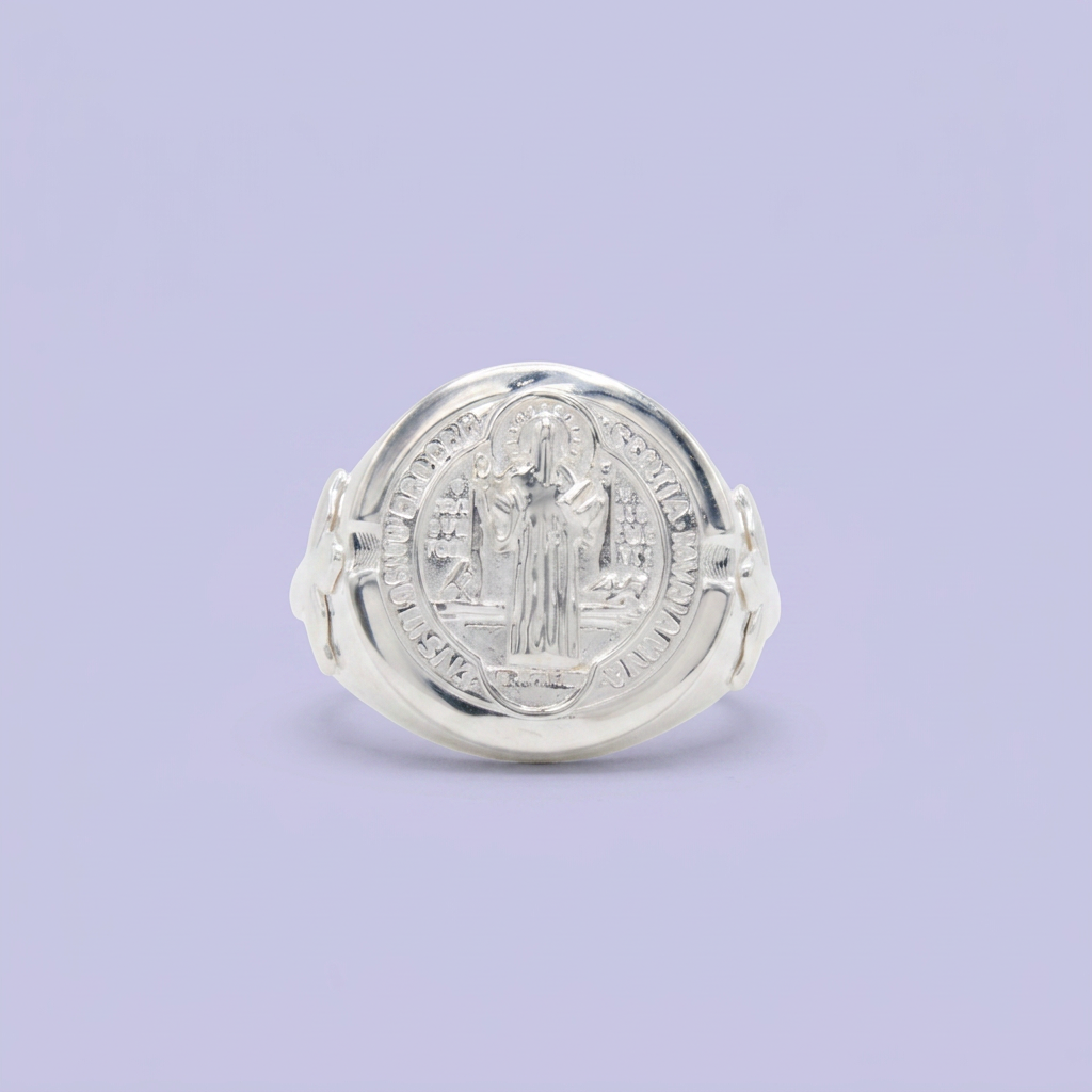 Anillo de Plata .925 con Imagen de San Benito mod. 2577