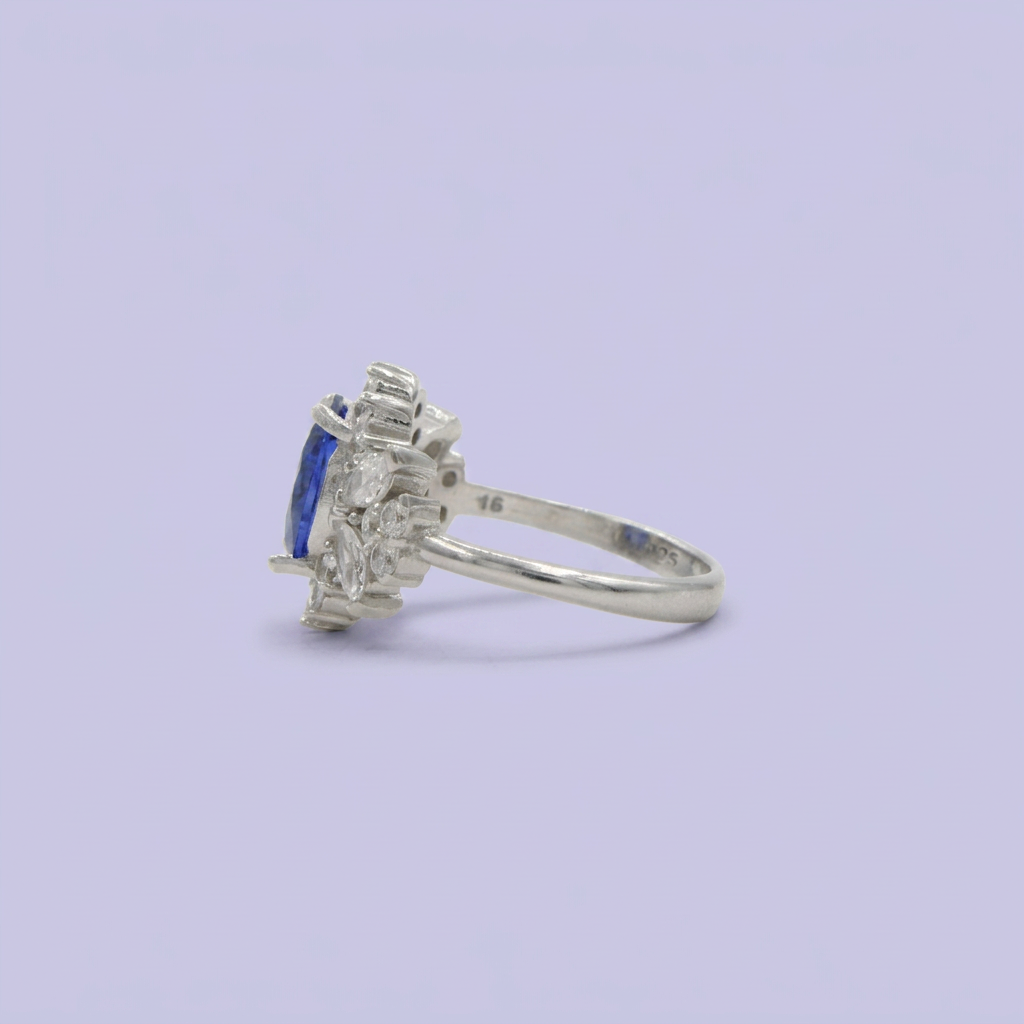 Coordinado de Plata .925 Elegante Azul Oceánico mod. 2766