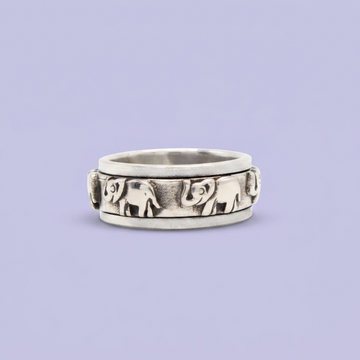 Anillo de Plata .925 Diseño Giratorio con Elefantes de la Suerte mod. 2848