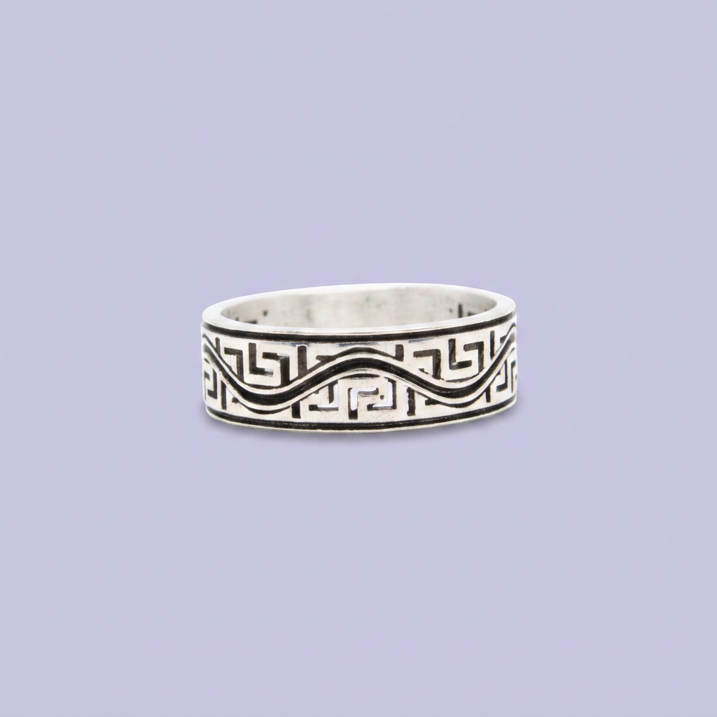 Anillo de Plata .925 con Greca Especial Diseño Fino mod. 2849