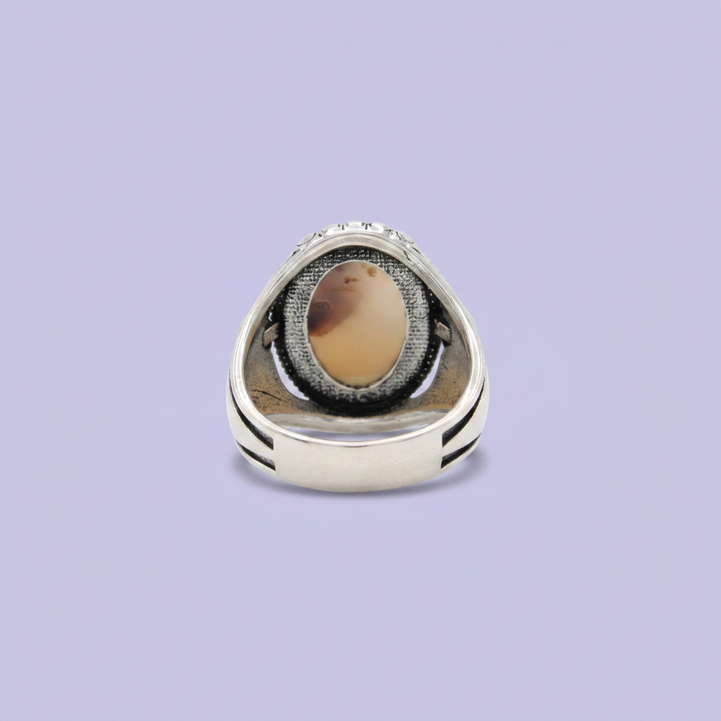 Anillo de Plata .925 Diseño Otomano con Piedra Natural mod. 2840