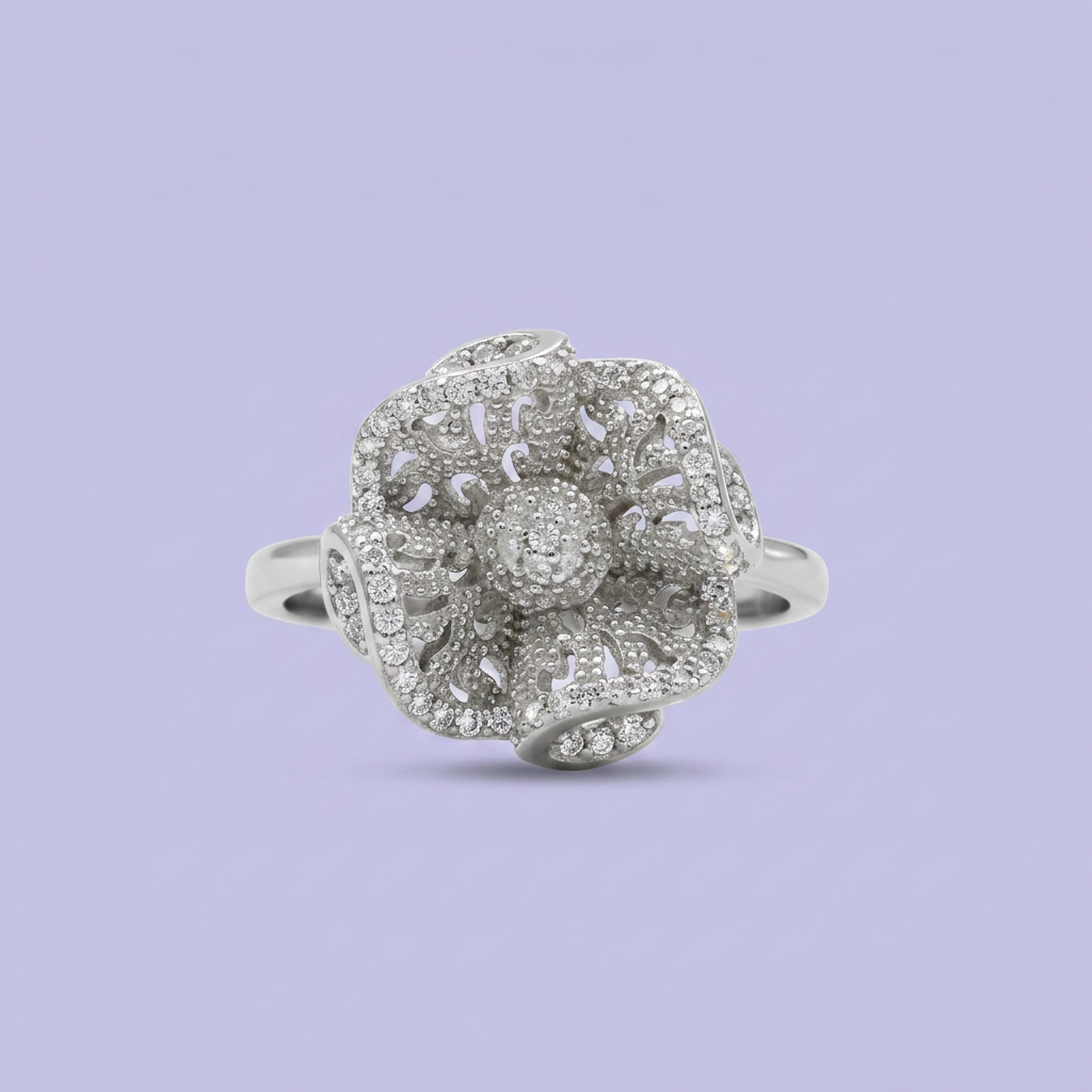 Coordinado de Plata .925 Floreria Pavé mod. 2771