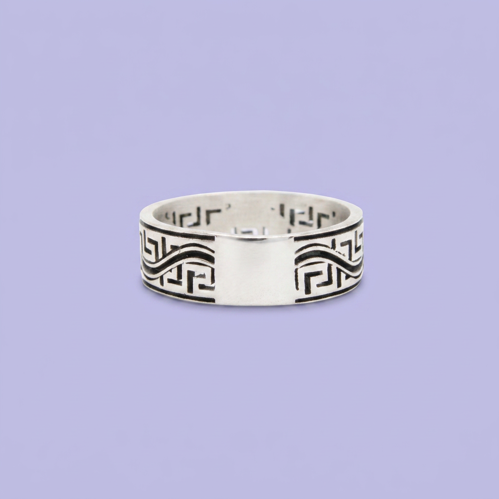 Anillo de Plata .925 con Greca Especial Diseño Fino mod. 2849