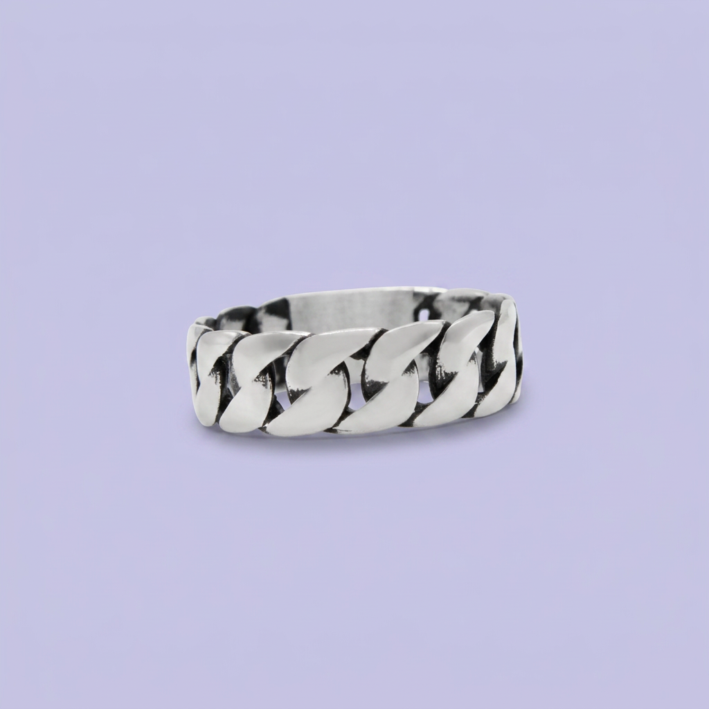 Anillo de Plata .925 Diseño Estilo Barbado Brillante mod. 2851