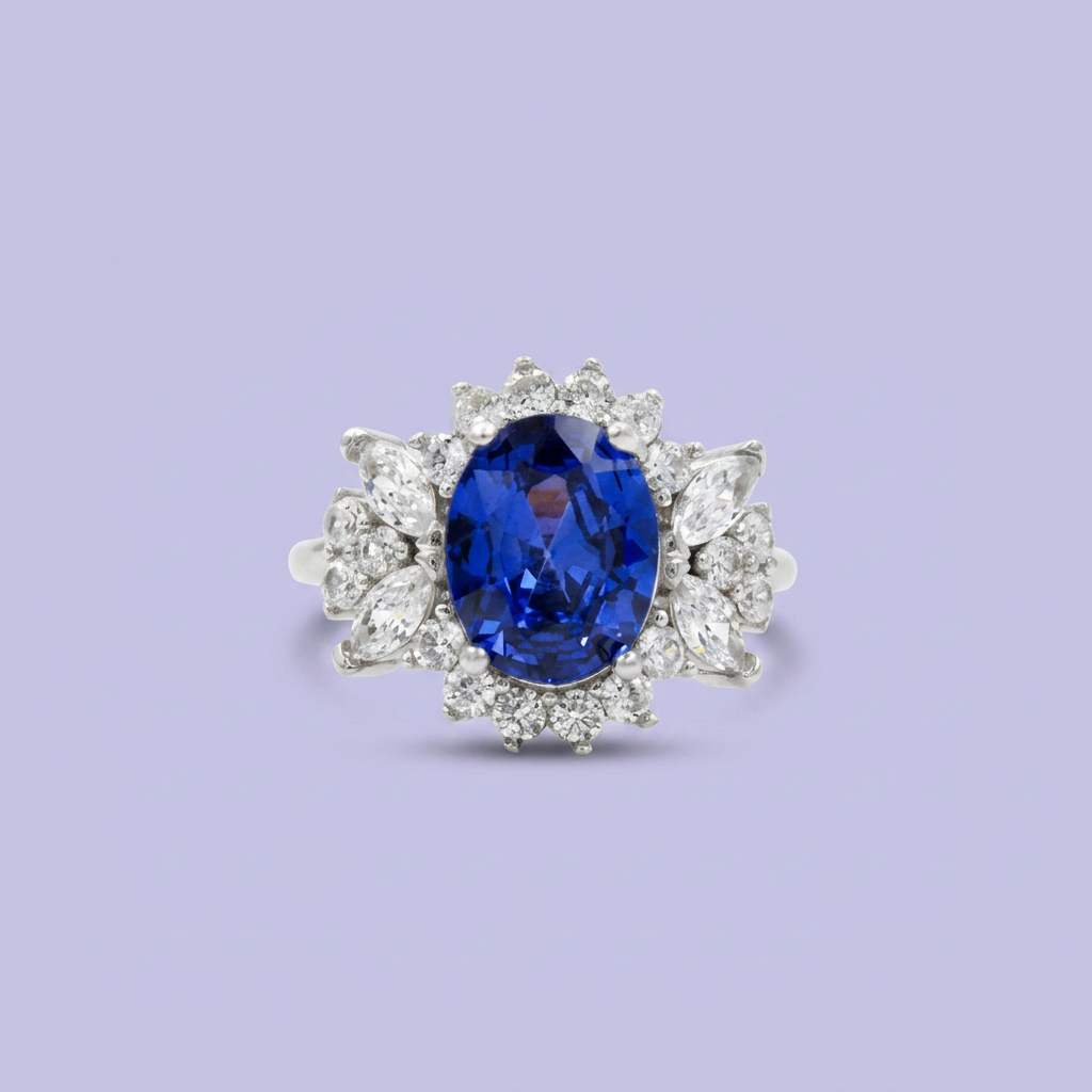 Coordinado de Plata .925 Elegante Azul Oceánico mod. 2766
