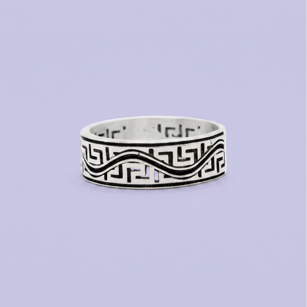 Anillo de Plata .925 con Greca Especial Diseño Fino mod. 2849