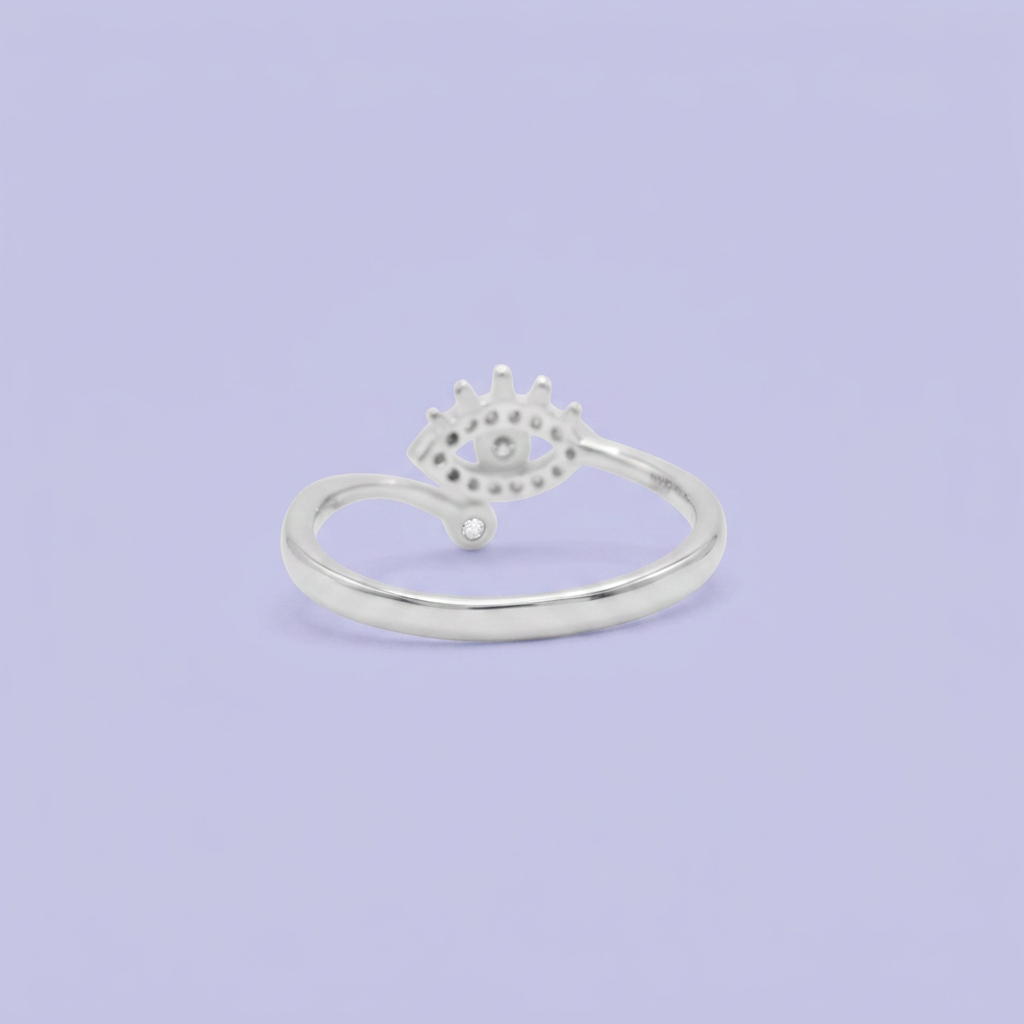 Anillo de Plata .925 Ojo Turco Brillante Detallado con Zirconias mod. 2896