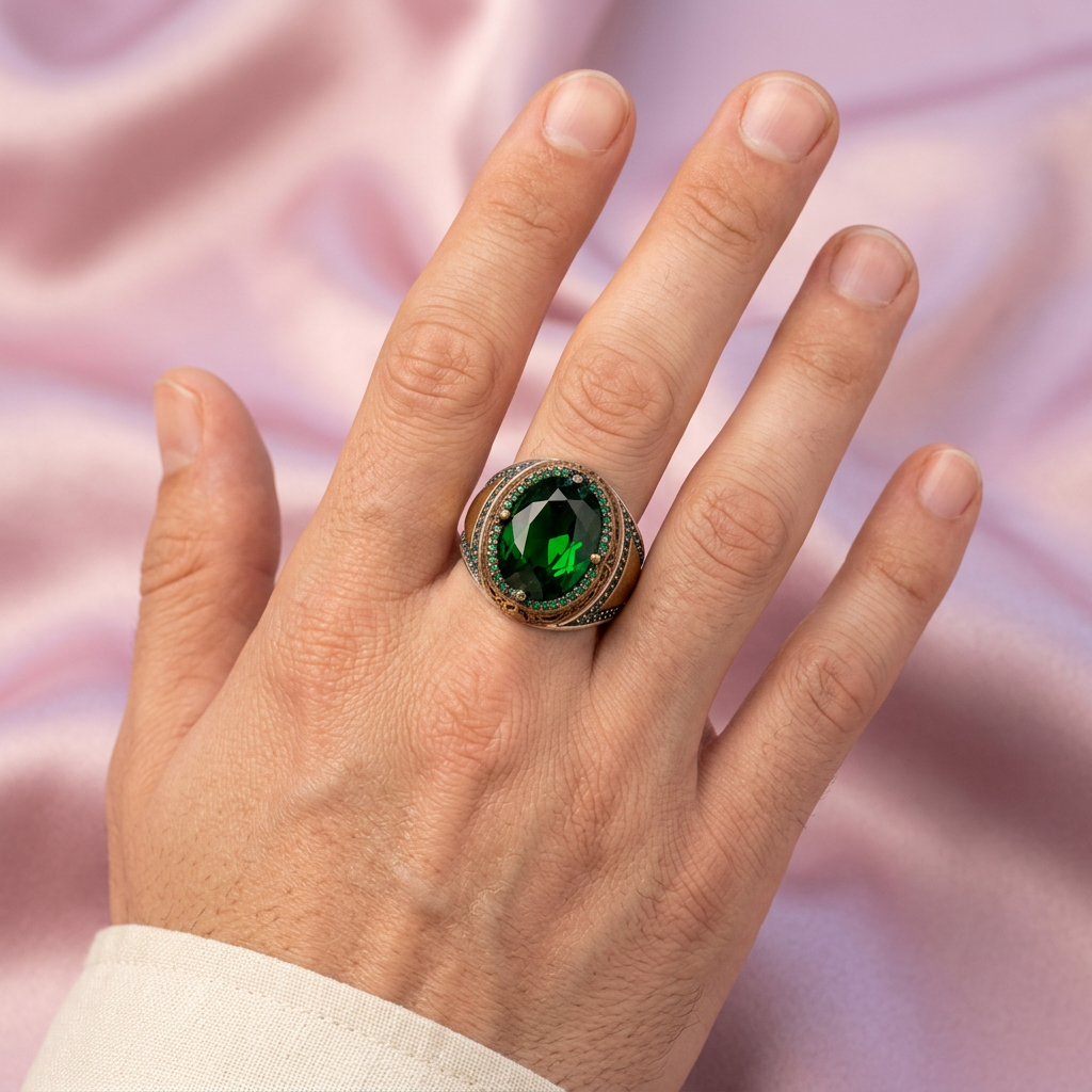 Anillo de Plata .925 Gran Zirconia con Acabados Dorados mod. 2277