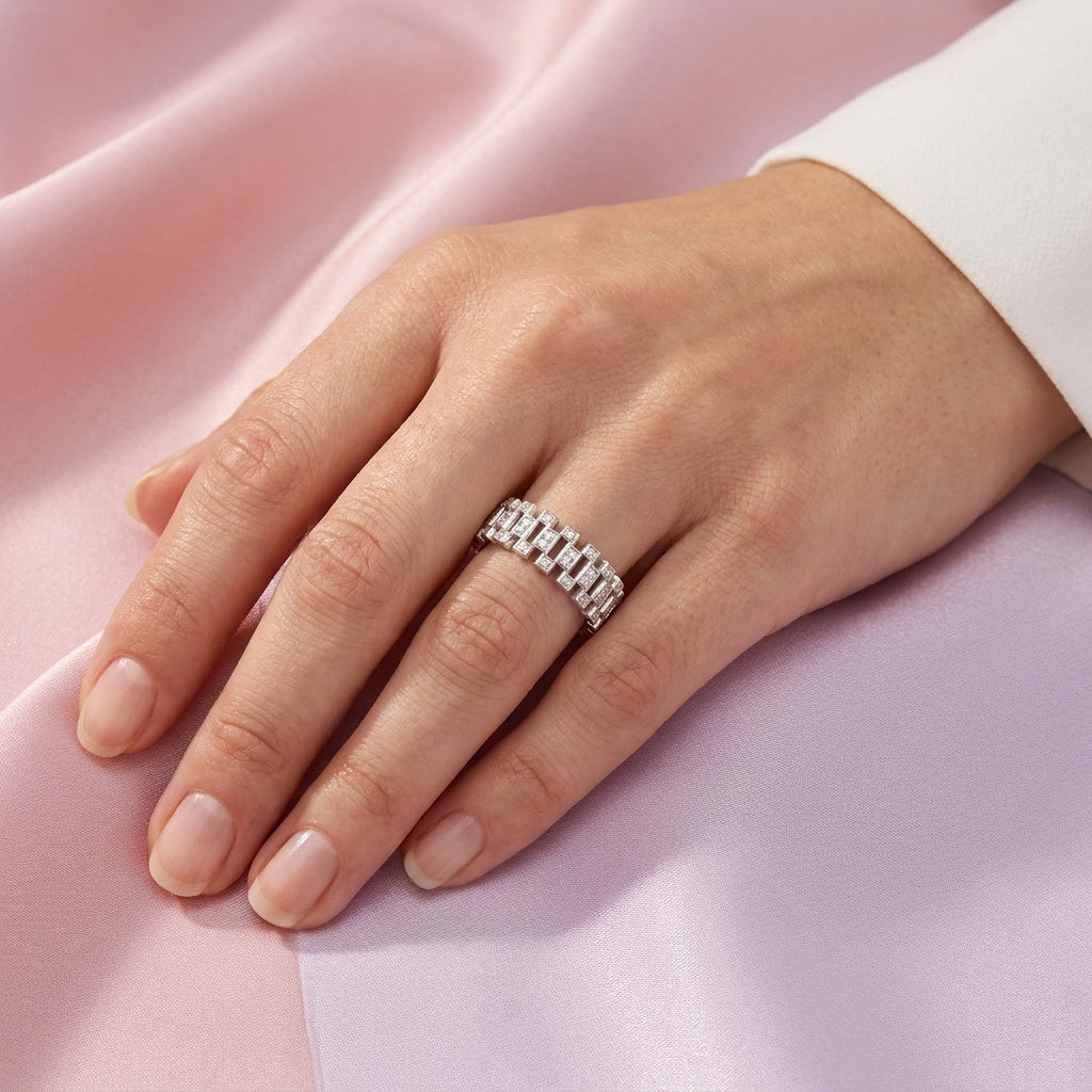 Anillo de Plata .925 Cubos y Zirconias mod. 2359