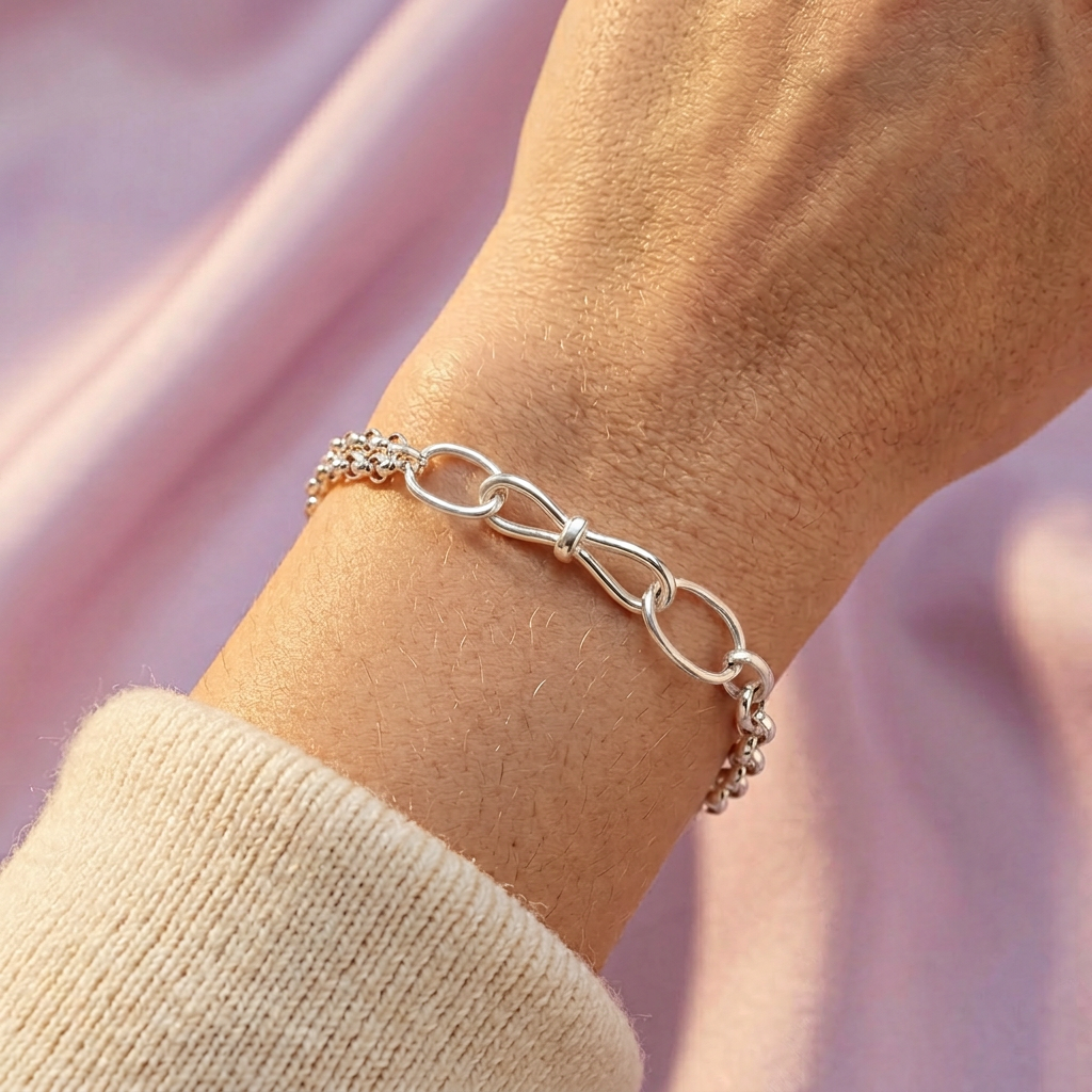 Pulsera de Plata .925 Eslabones en Forma de Infinito mod. 2281