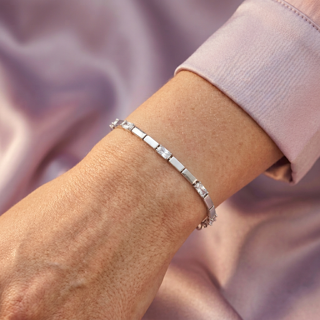 Pulsera de Plata .925 Tejido Tennis con Reluciente Zirconia mod. 2220