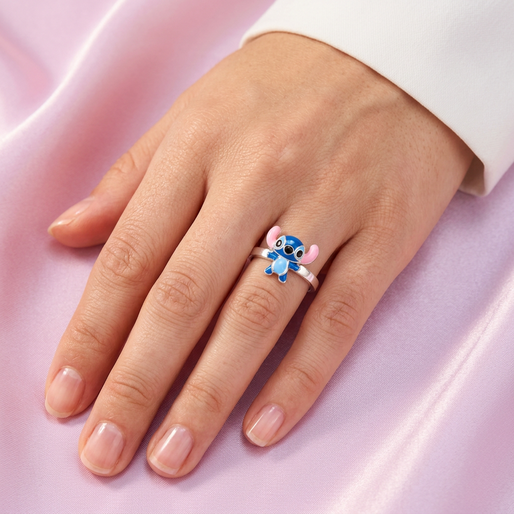 Anillo de Plata .925 Diseño de Alien Azul mod. 2795