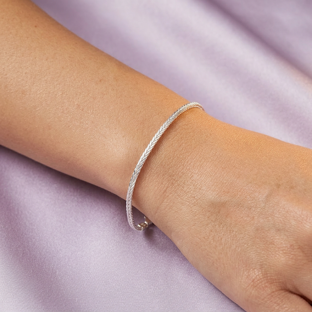 Pulsera de Plata .925 Tejido Espiga Hueco mod. 2447