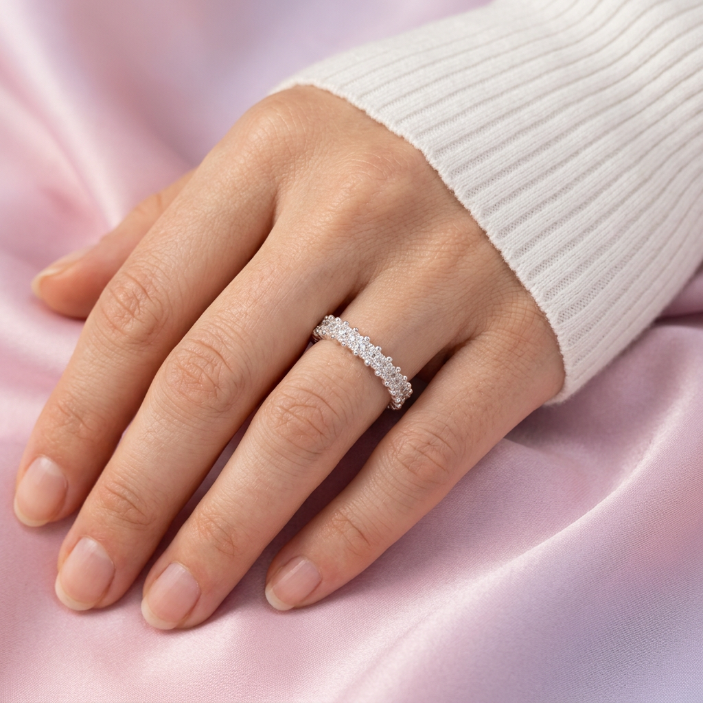 Anillo de Plata .925 Churumbela con Incrustación de Zirconia Radiante Blanca mod. 3147