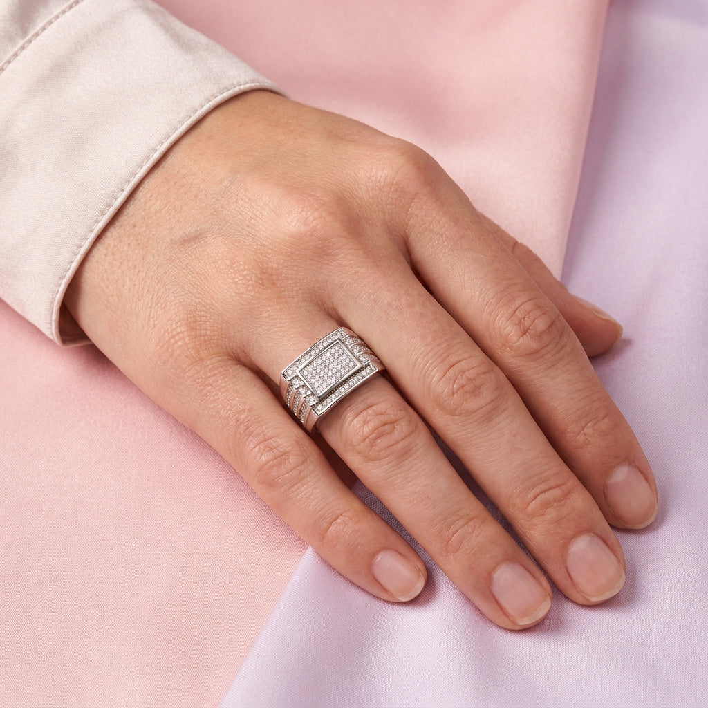 Anillo de Plata .925 Cinturón con Zirconias mod. 2356