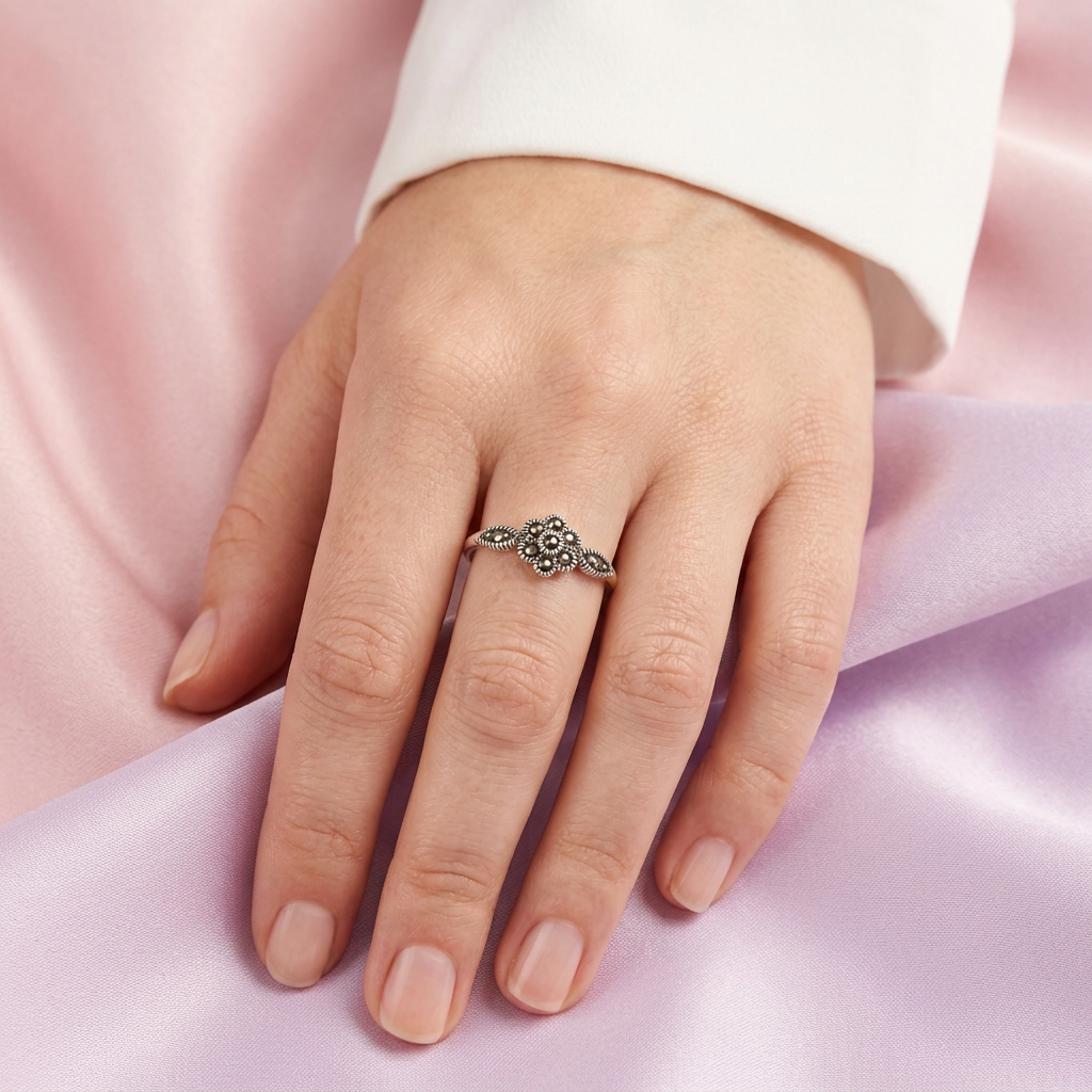 Anillo de Plata .925 Flor de Marquesitas mod. 3149