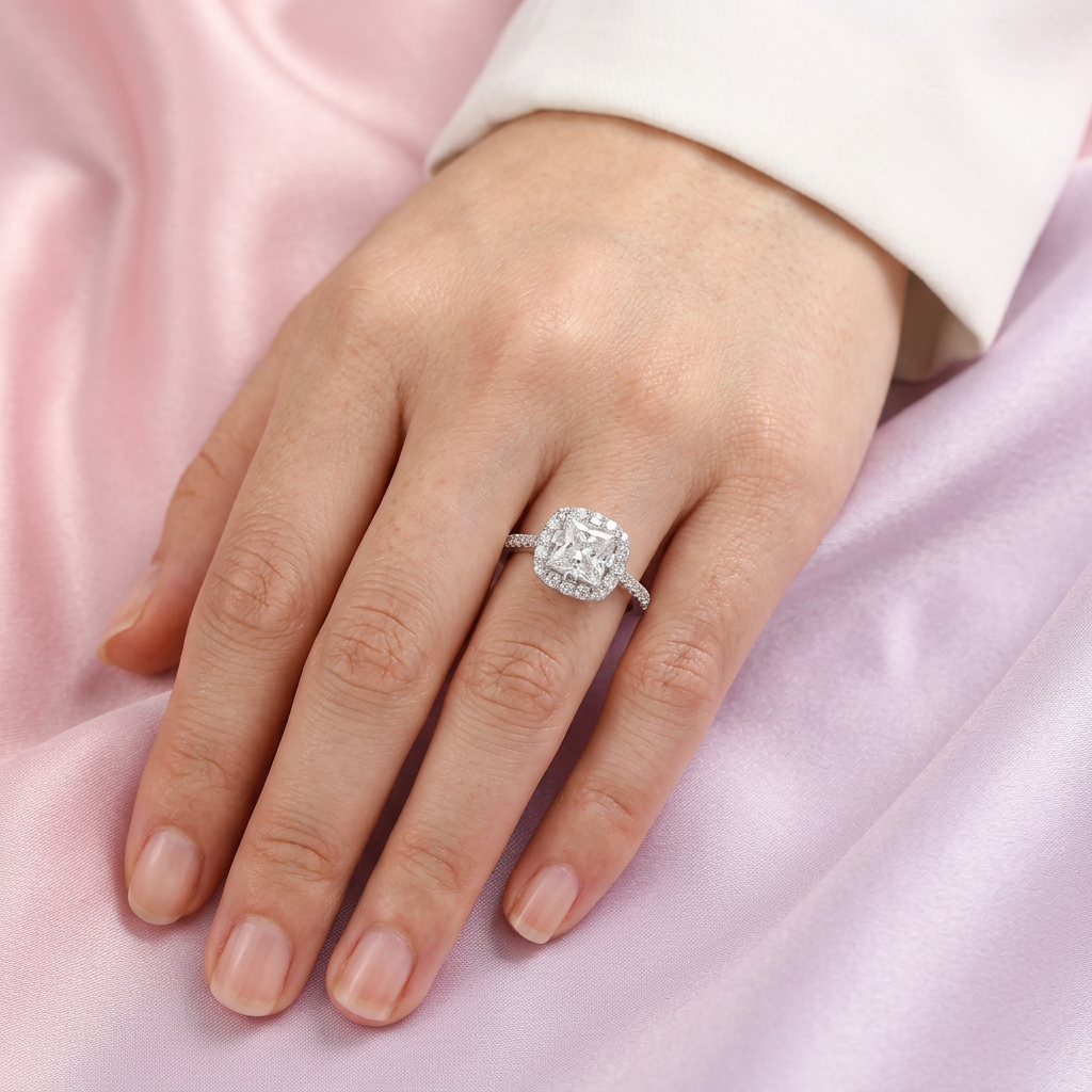 Anillo Solitario de Plata .925 Arreglo de Zirconias mod. 2418