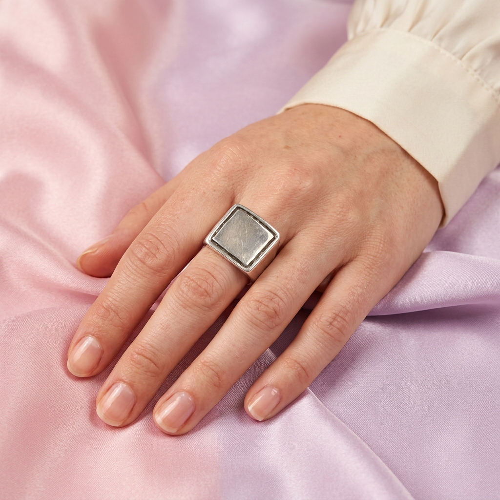 Anillo de Plata .925 Cuadrado Liso mod. 2261