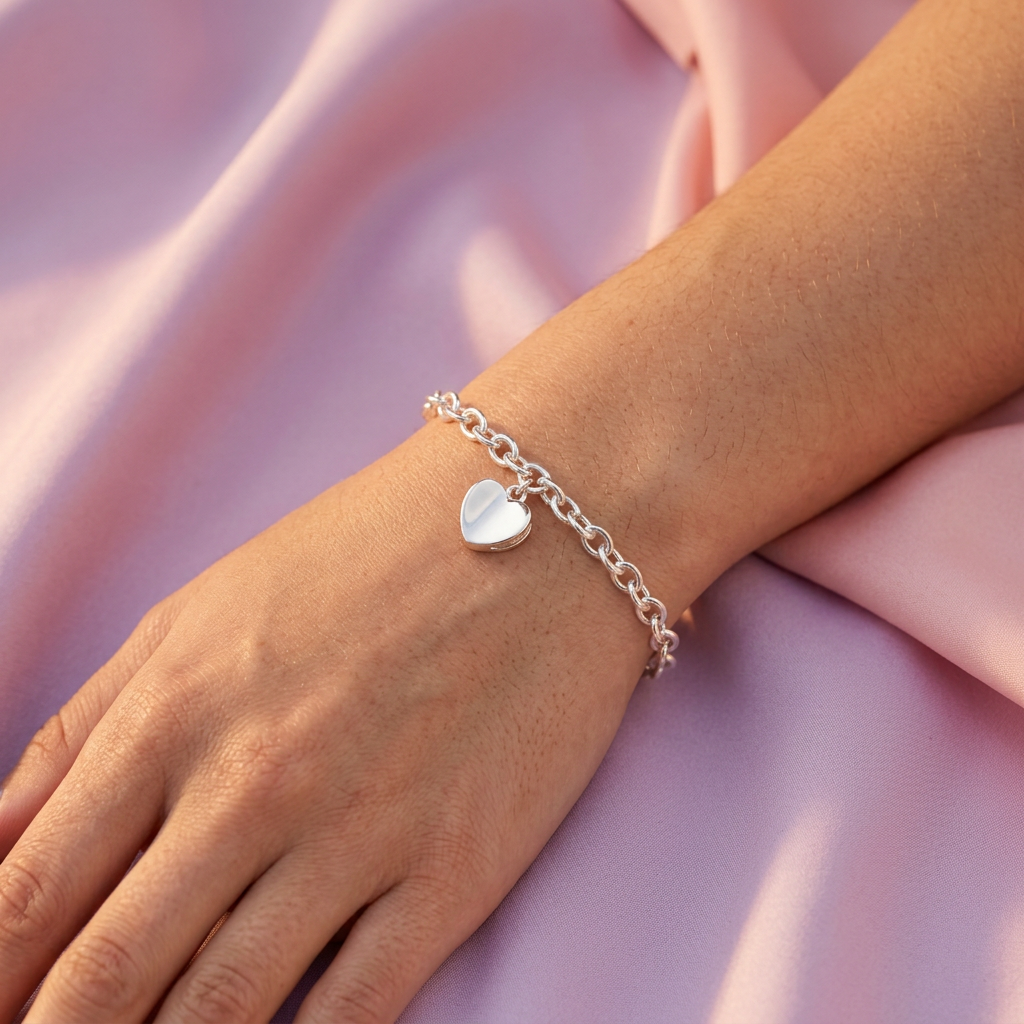 Pulsera de Plata .925 Corazón Doble Brillante con Zirconia mod. 2737