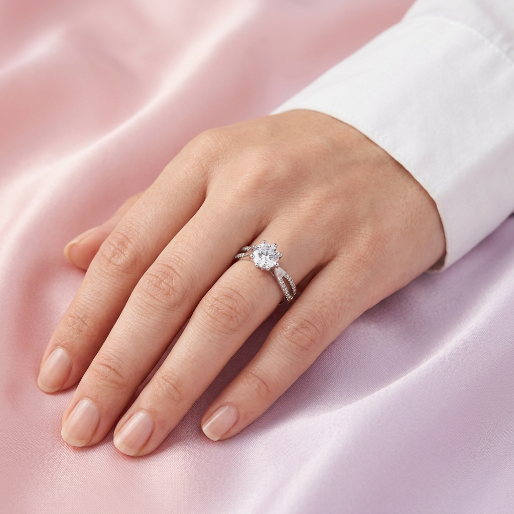 Anillo de Compromiso plata .925 Con Doble Línea de Zirconia Incrustada mod. 2714